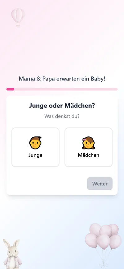 Baby Tippspiel im Rosa Design